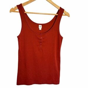 GAP Henley Supima Cotton Tank in Rust, Size M NWOT
